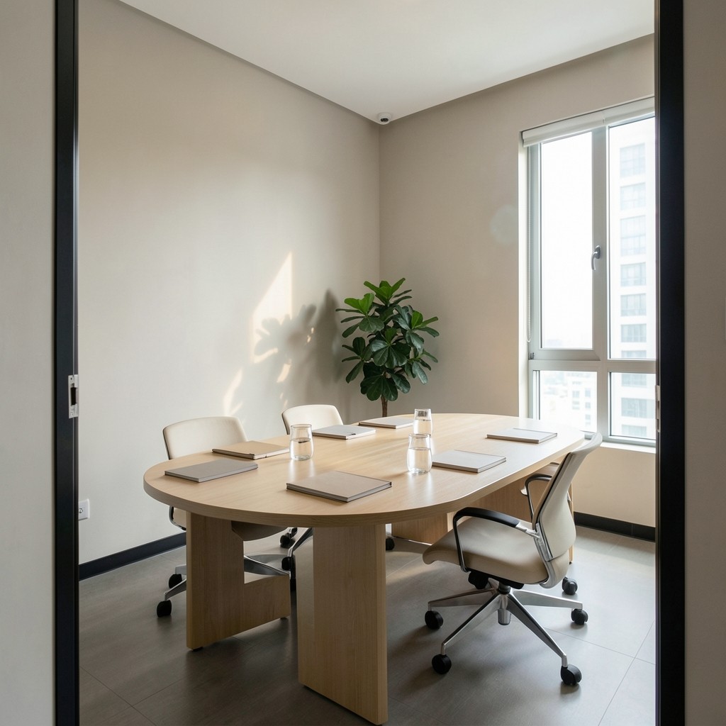 Bright Phayathai office interior with meeting table used for finance variance workshops